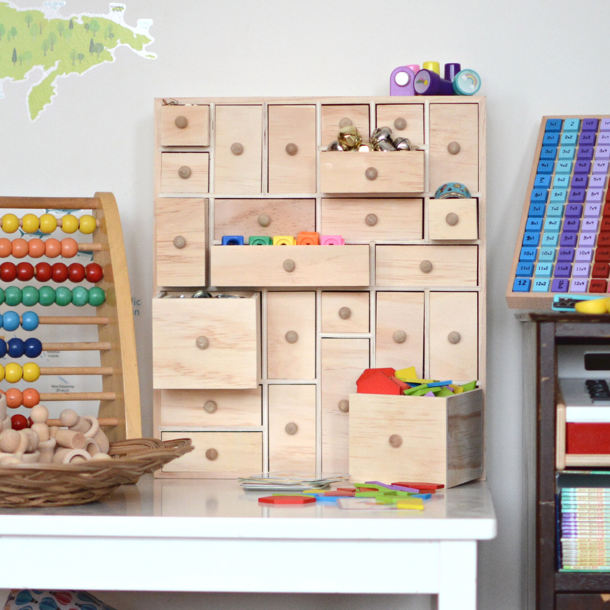 Advent Calendar/ Natural Wooden Craft/ Jewellery organiser