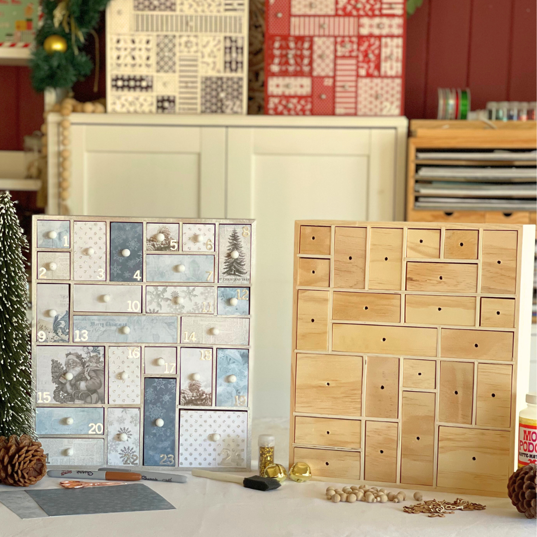 Advent Calendar/ Natural Wooden Craft/ Jewellery organiser