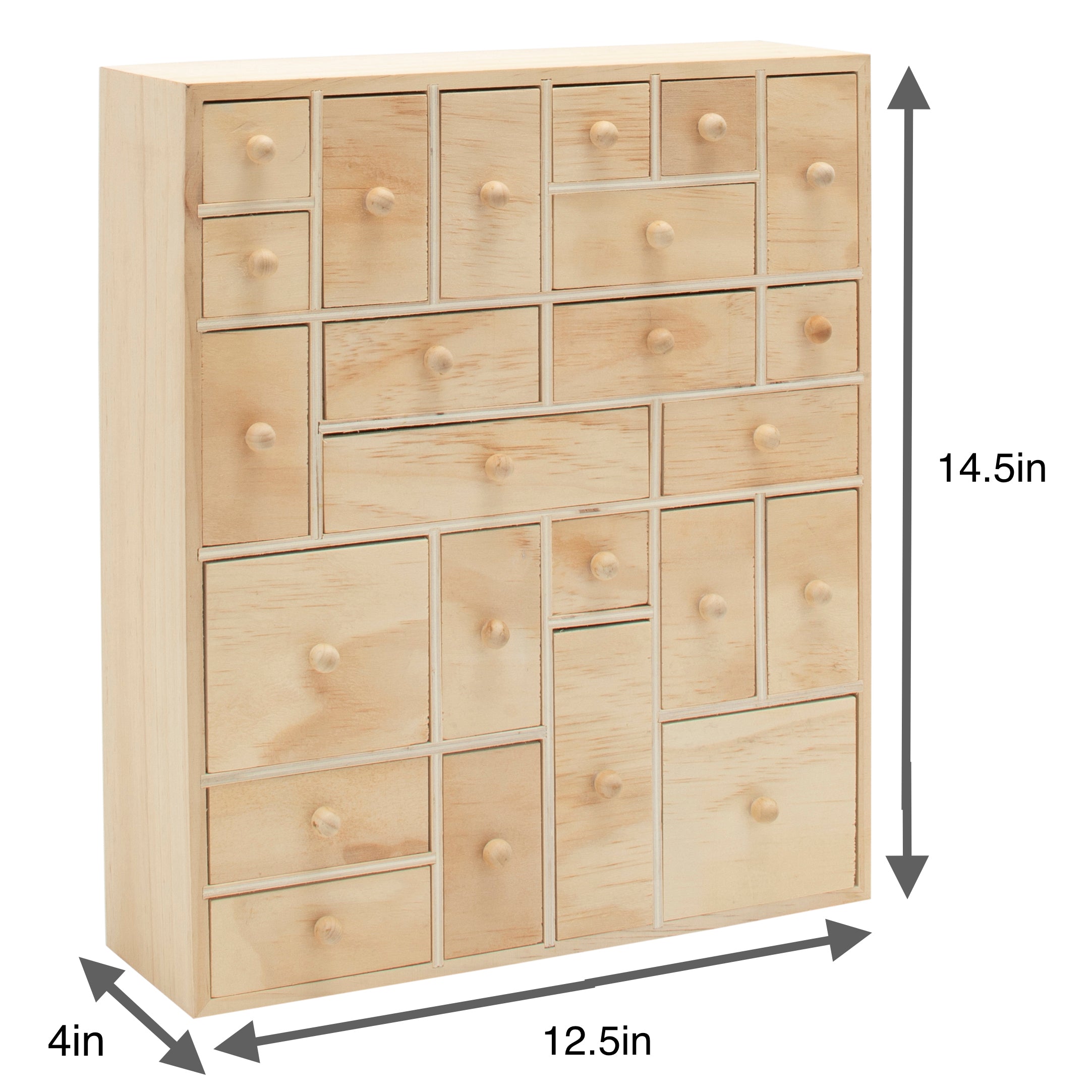 Advent Calendar/ Natural Wooden Craft/ Jewellery organiser
