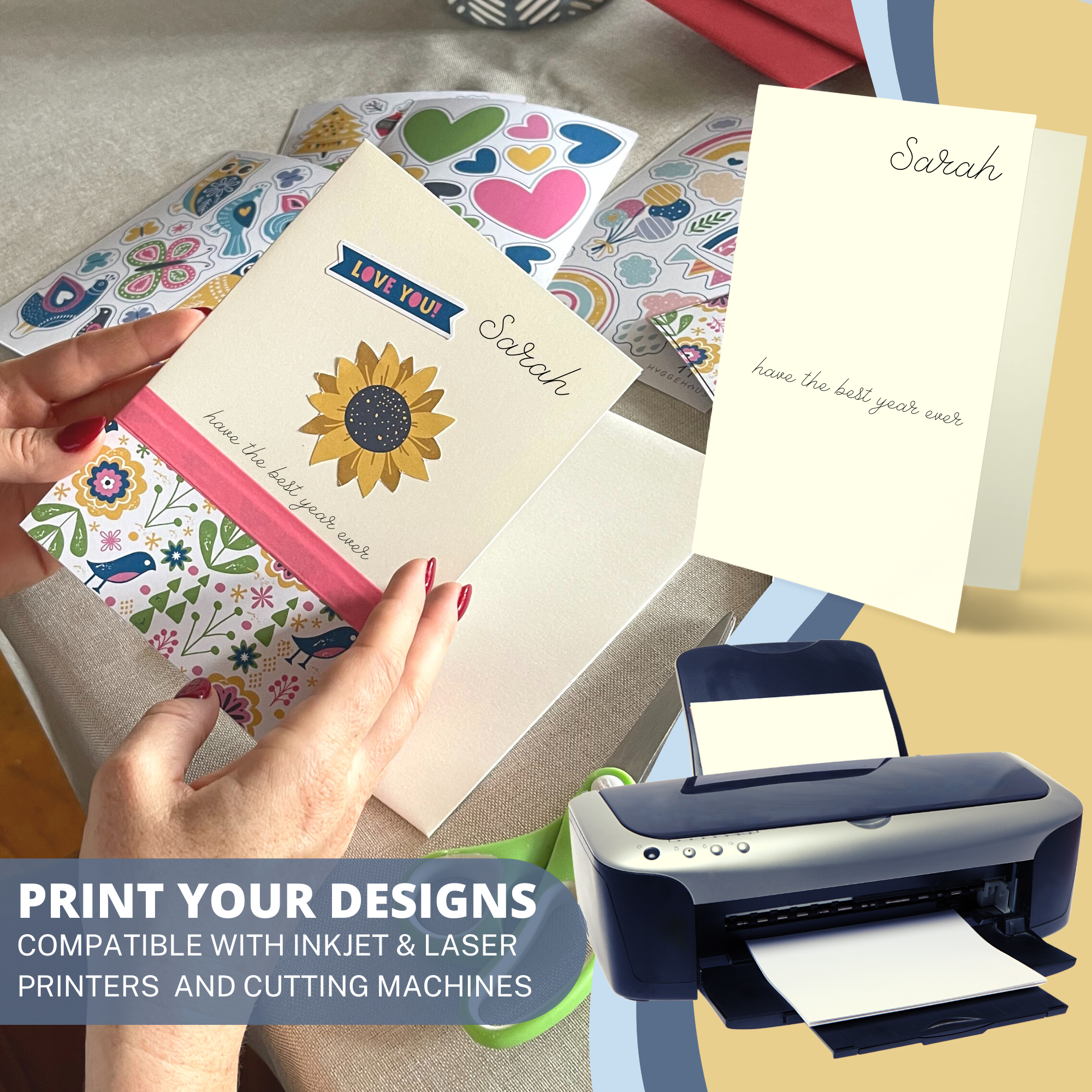 5X7 Blank Card and Envelope Greeting Card Set DIY 300GSM (40 Pack -White, Black, Red, Kraft)