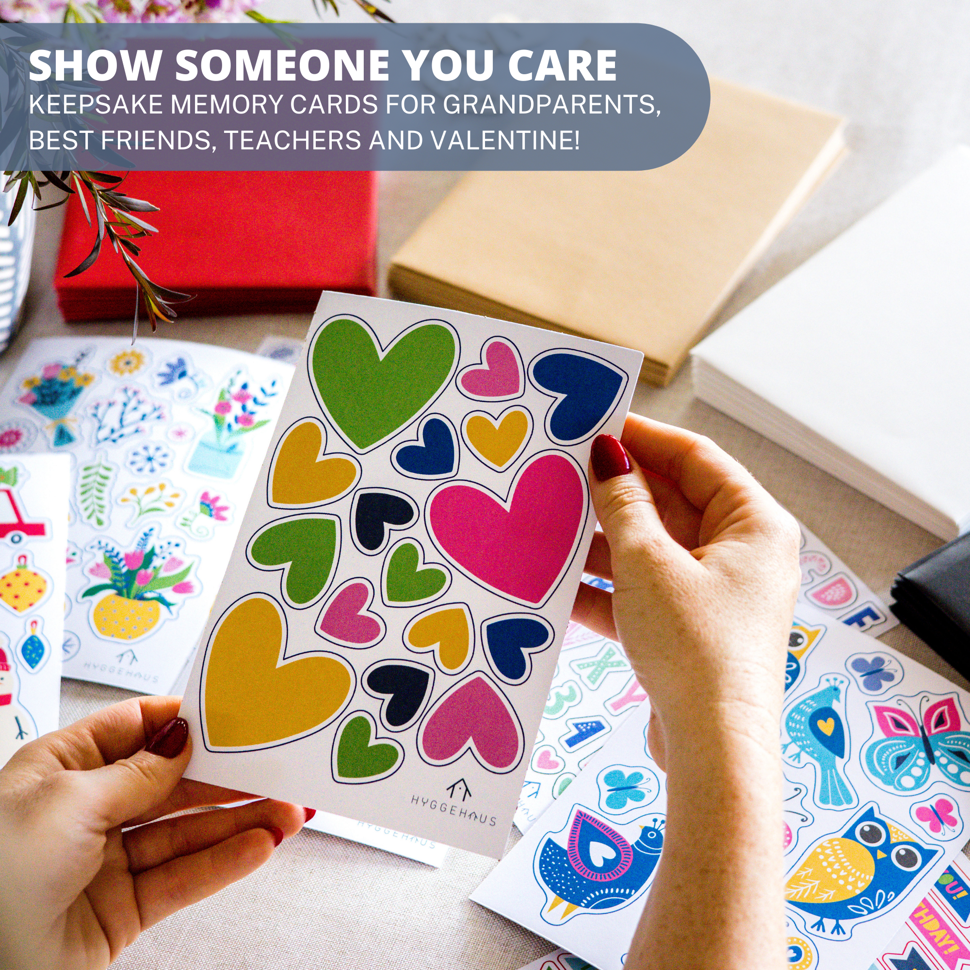 5X7 Blank Card and Envelope Greeting Card Set DIY 300GSM (40 Pack -White, Black, Red, Kraft)