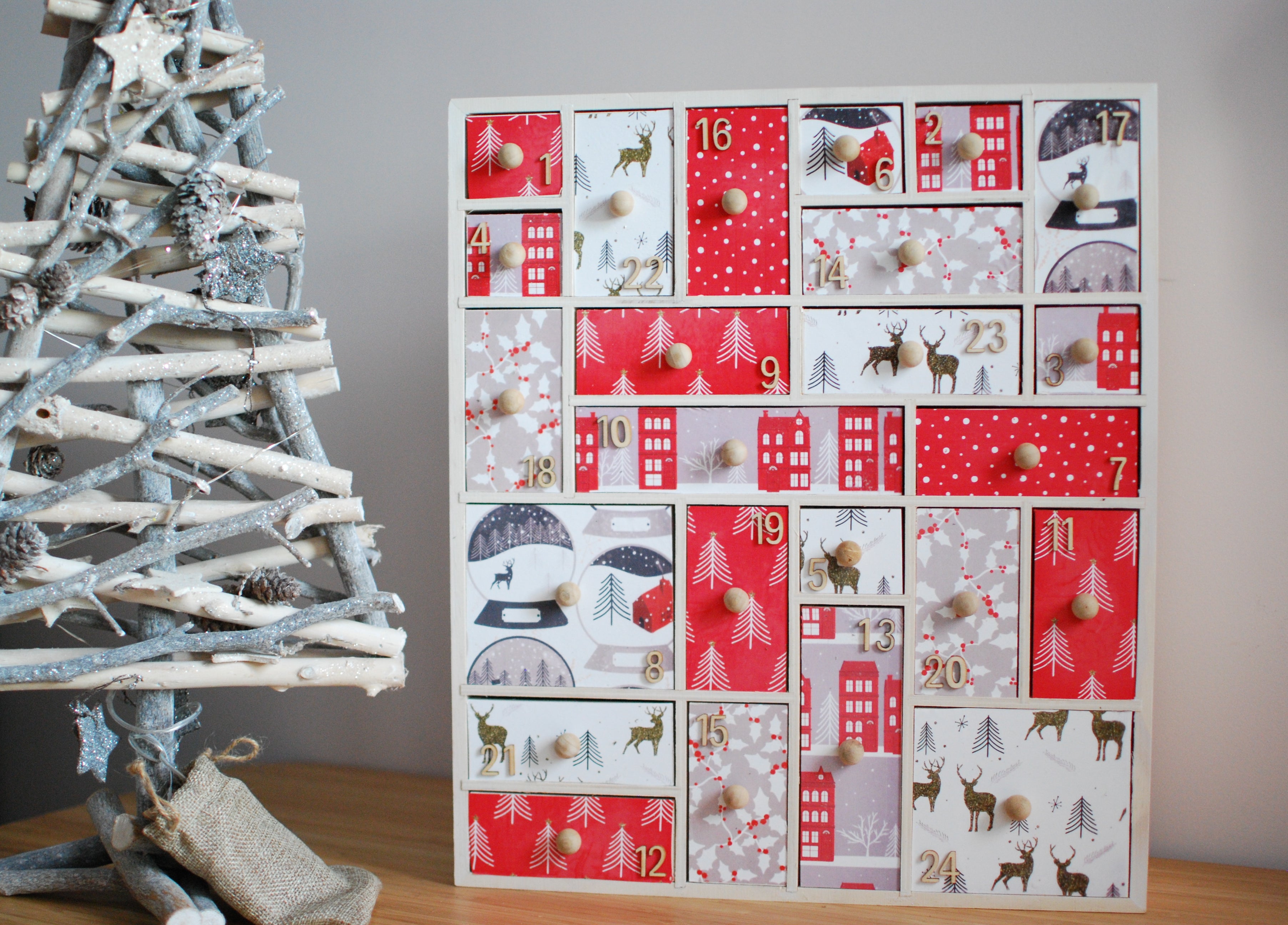 DIY Advent Calendar Kit/ Desktop Organiser/ Apothecary Cabinet (handles not glued on)