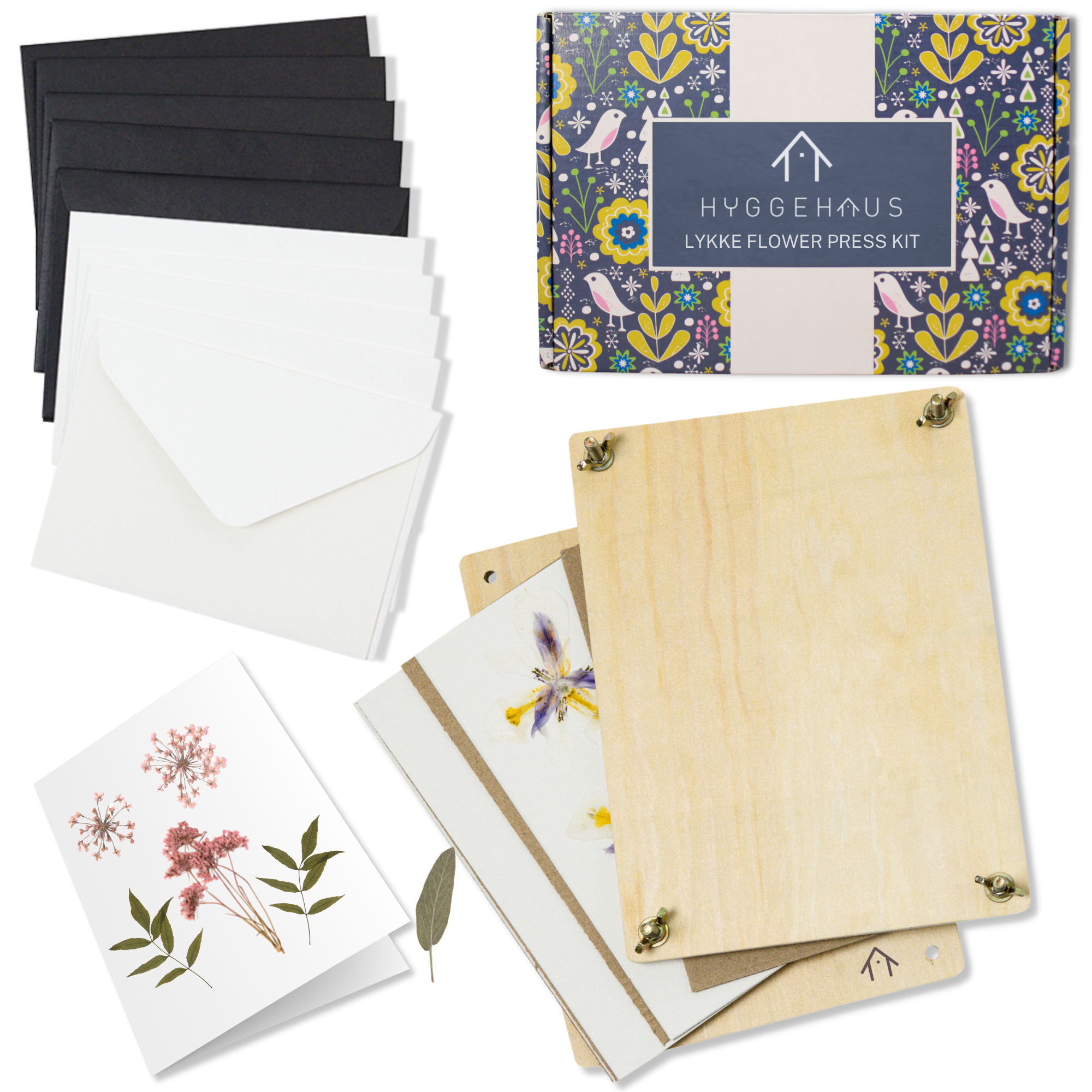 LYKKE Flower press kit with BONUS Cards and Envelopes