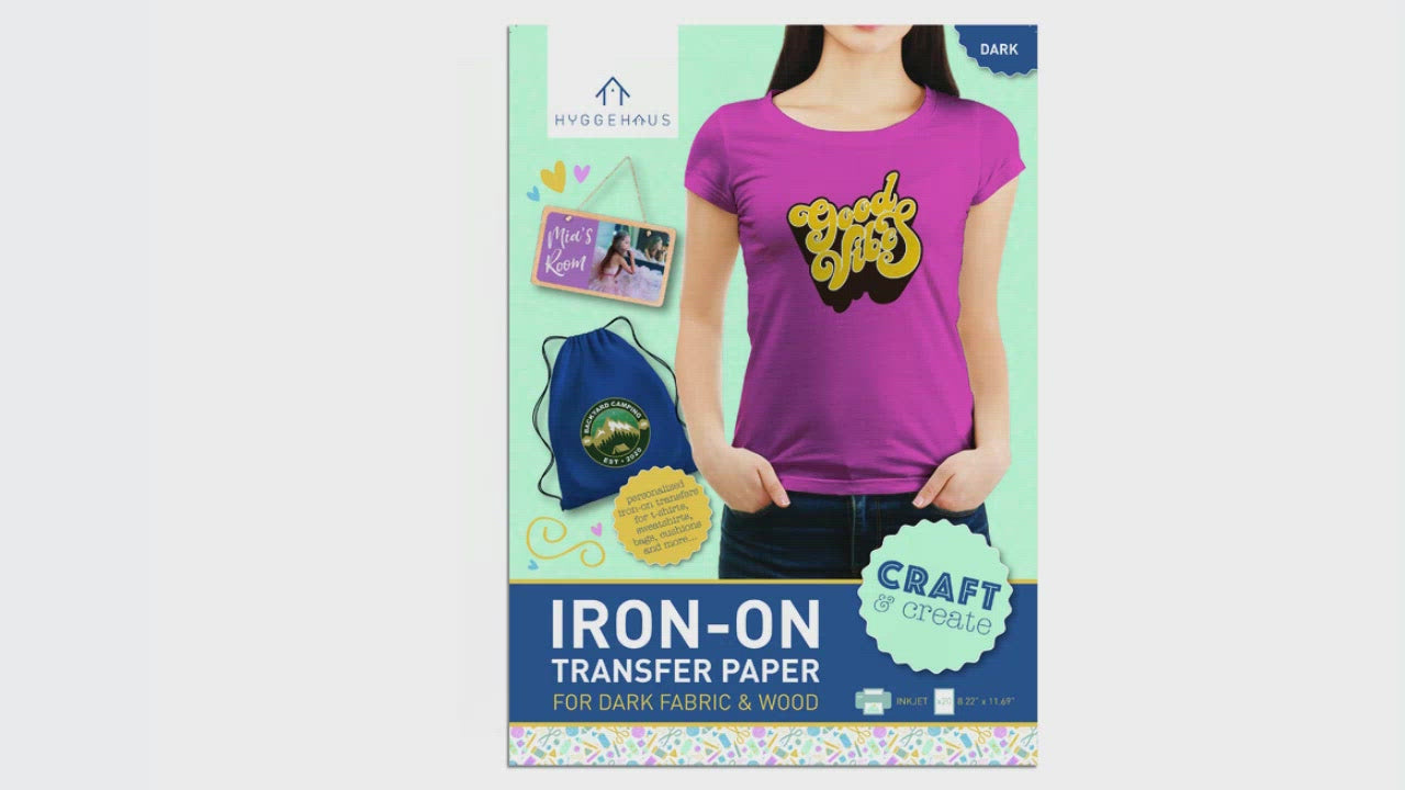 Iron-on transfer paper for dark fabrics